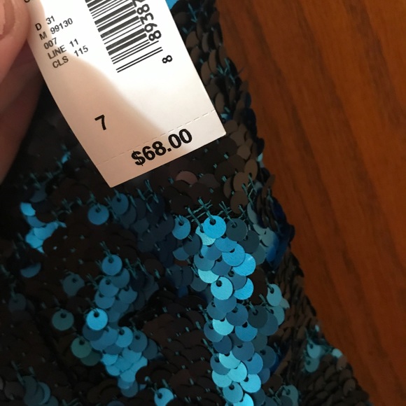 SPARKLY Teal Strapless Cocktail Dress - Picture 2 of 3